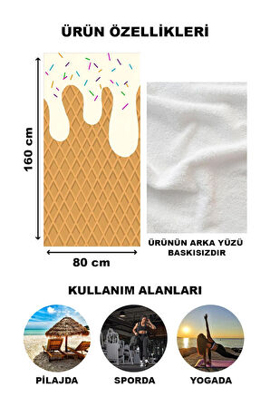 Modern Desenli Plaj Deniz Havlusu Peştemal 80x160 CM Aqua16