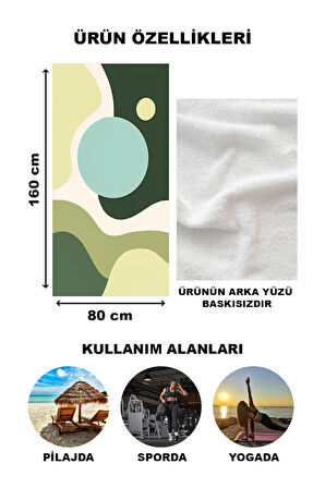 Modern Desenli Plaj Deniz Havlusu Peştemal 80x160 CM Aqua28
