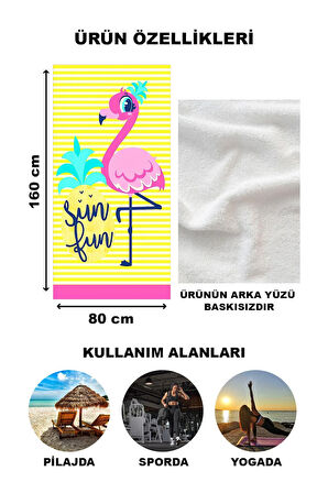 Modern Desenli Plaj Deniz Havlusu Peştemal 80x160 CM Aqua34