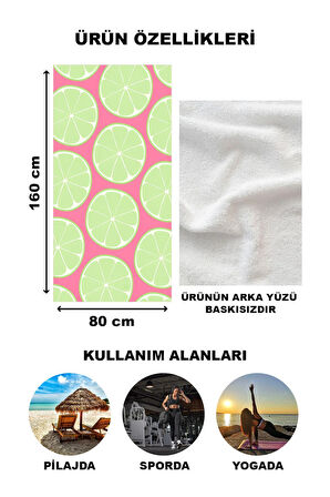 Modern Desenli Plaj Deniz Havlusu Peştemal 80x160 CM Aqua49