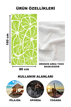 Modern Desenli Plaj Deniz Havlusu Peştemal 80x160 CM Aqua58