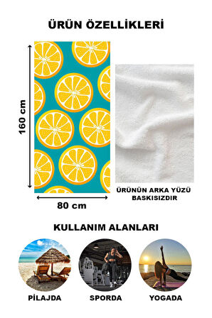 Modern Desenli Plaj Deniz Havlusu Peştemal 80x160 CM Aqua60