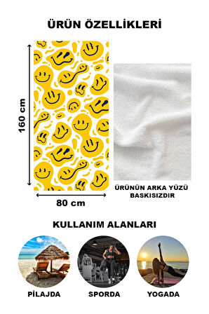 Modern Desenli Plaj Deniz Havlusu Peştemal 80x160 CM Aqua69