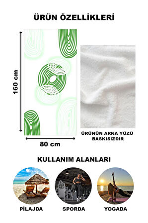 Modern Desenli Plaj Deniz Havlusu Peştemal 80x160 CM Aqua74