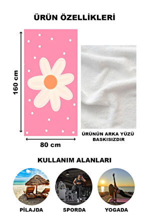 Modern Desenli Plaj Deniz Havlusu Peştemal 80x160 CM Aqua78