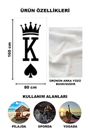 Kral Tacı Desenli Plaj Deniz Havlusu Peştemal 80x160 CM VTA02