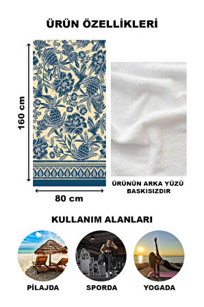 Modern Desenli Plaj Deniz Havlusu Peştemal 80x160 CM OPT06