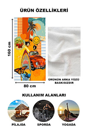 Modern Desenli Plaj Deniz Havlusu Peştemal 80x160 CM OPT08