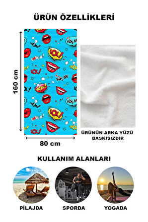 Modern Desenli Plaj Deniz Havlusu Peştemal 80x160 CM OPT13