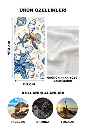 Modern Desenli Plaj Deniz Havlusu Peştemal 80x160 CM OPT20