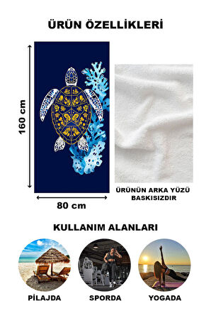 Modern Desenli Plaj Deniz Havlusu Peştemal 80x160 CM OPT22