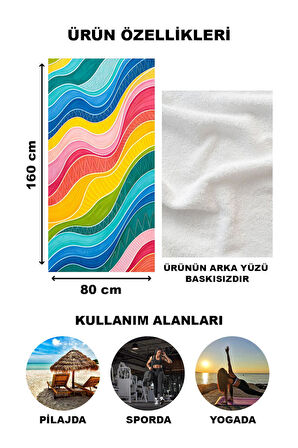 Modern Desenli Plaj Deniz Havlusu Peştemal 80x160 CM OPT26