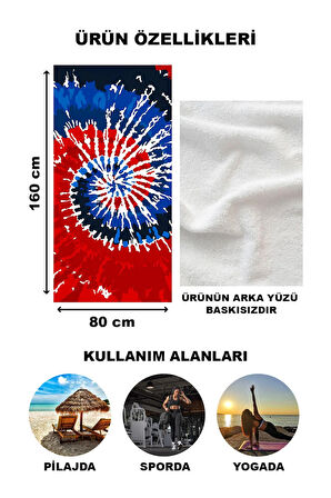 Modern Desenli Plaj Deniz Havlusu Peştemal 80x160 CM OPT30