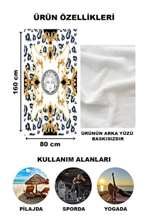 Dekoratif Modern Desenli Plaj Deniz Havlusu Peştamal 80x160 CM LUX16