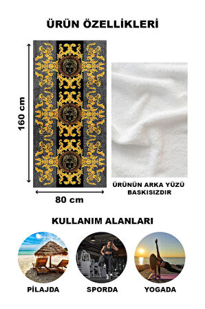 Dekoratif Modern Desenli Plaj Deniz Havlusu Peştamal 80x160 CM LUX17