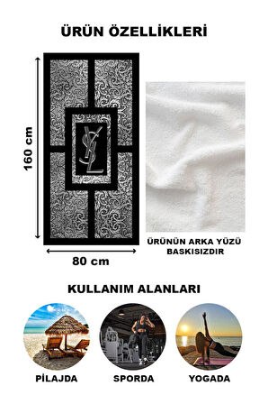 Dekoratif Modern Desenli Plaj Deniz Havlusu Peştamal 80x160 CM LUX27