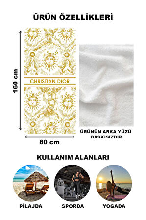 Dekoratif Modern Desenli Plaj Deniz Havlusu Peştamal 80x160 CM LUX31