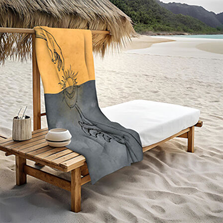 Dekoratif Modern Desenli Plaj Deniz Havlusu Peştamal 80x160 CM FI003
