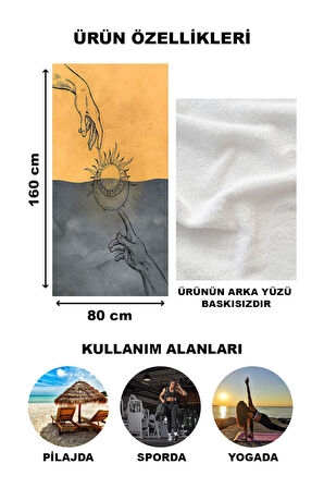 Dekoratif Modern Desenli Plaj Deniz Havlusu Peştamal 80x160 CM FI003