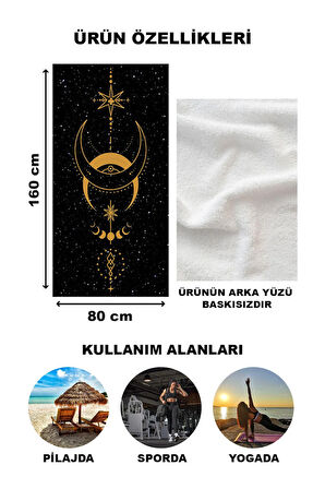 Dekoratif Modern Desenli Plaj Deniz Havlusu Peştamal 80x160 CM FI005