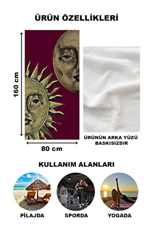 Dekoratif Modern Desenli Plaj Deniz Havlusu Peştamal 80x160 CM FI006