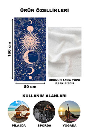 Dekoratif Modern Desenli Plaj Deniz Havlusu Peştamal 80x160 CM FI007
