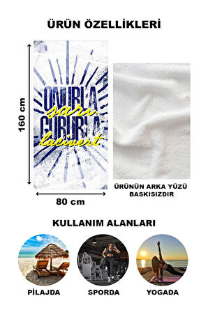 Dekoratif Modern Desenli Plaj Deniz Havlusu Peştamal 80x160 CM TRF05