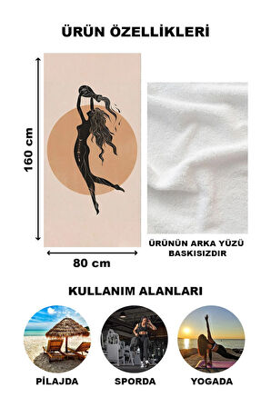 Astroloji Kova Burcu Desenli Plaj Deniz Havlusu Peştamal 80x160 CM AST20
