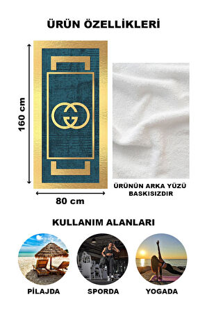 Dekoratif Modern Desenli Plaj Deniz Havlusu Peştamal 80x160 CM LUX36