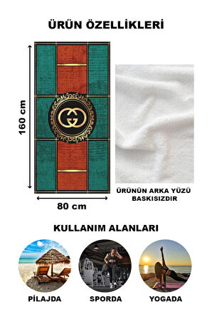 Dekoratif Modern Desenli Plaj Deniz Havlusu Peştamal 80x160 CM LUX37