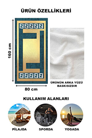 Dekoratif Modern Desenli Plaj Deniz Havlusu Peştamal 80x160 CM LUX38