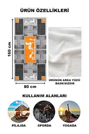Dekoratif Modern Desenli Plaj Deniz Havlusu Peştamal 80x160 CM LUX45