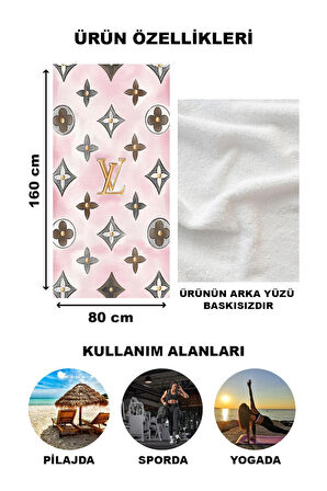 Dekoratif Modern Desenli Plaj Deniz Havlusu Peştamal 80x160 CM LUX46