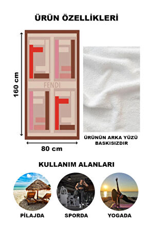 Dekoratif Modern Desenli Plaj Deniz Havlusu Peştamal 80x160 CM LUX47