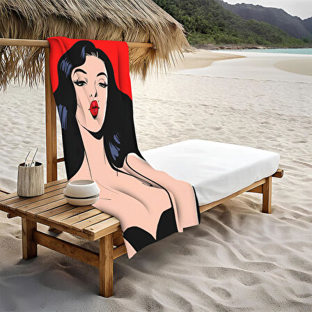 Dekoratif Modern Desenli Plaj Deniz Havlusu Peştamal 80x160 CM TRL01