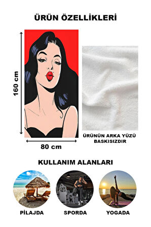 Dekoratif Modern Desenli Plaj Deniz Havlusu Peştamal 80x160 CM TRL01