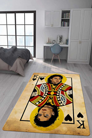 Kaymaz Taban Makinede Yıkanabilir Dijital Baskı Retro Desenli Çocuk Genç Odası Halısı Dot Taban Halı Rtr06