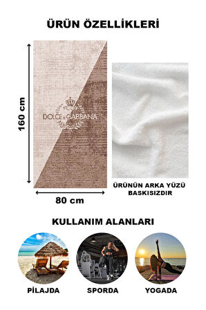 Dekoratif Modern Desenli Plaj Deniz Havlusu Peştamal 80x160 CM LUX51