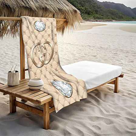 Dekoratif Modern Desenli Plaj Deniz Havlusu Peştamal 80x160 CM LUX54