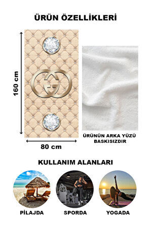 Dekoratif Modern Desenli Plaj Deniz Havlusu Peştamal 80x160 CM LUX54