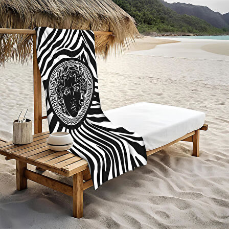 Dekoratif Modern Desenli Plaj Deniz Havlusu Peştamal 80x160 CM LUX55