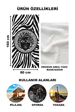 Dekoratif Modern Desenli Plaj Deniz Havlusu Peştamal 80x160 CM LUX55