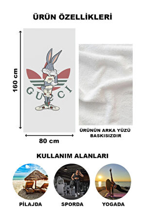 Dekoratif Modern Desenli Plaj Deniz Havlusu Peştamal 80x160 CM LUX59