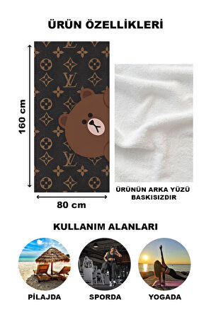Dekoratif Modern Desenli Plaj Deniz Havlusu Peştamal 80x160 CM LUX61