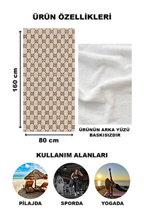 Dekoratif Modern Desenli Plaj Deniz Havlusu Peştamal 80x160 CM LUX62