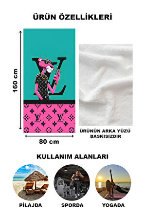 Dekoratif Modern Desenli Plaj Deniz Havlusu Peştamal 80x160 CM LUX64