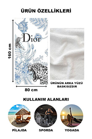 Dekoratif Modern Desenli Plaj Deniz Havlusu Peştamal 80x160 CM LUX66