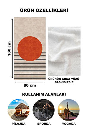Dekoratif Modern Desenli Plaj Deniz Havlusu Peştamal 80x160 CM PSM03
