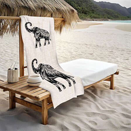 Dekoratif Modern Desenli Plaj Deniz Havlusu Peştamal 80x160 CM PSM04