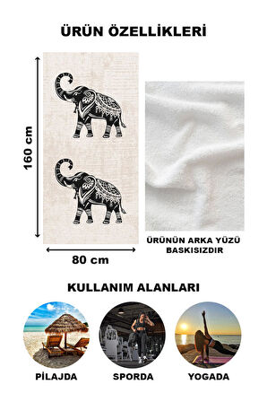 Dekoratif Modern Desenli Plaj Deniz Havlusu Peştamal 80x160 CM PSM04